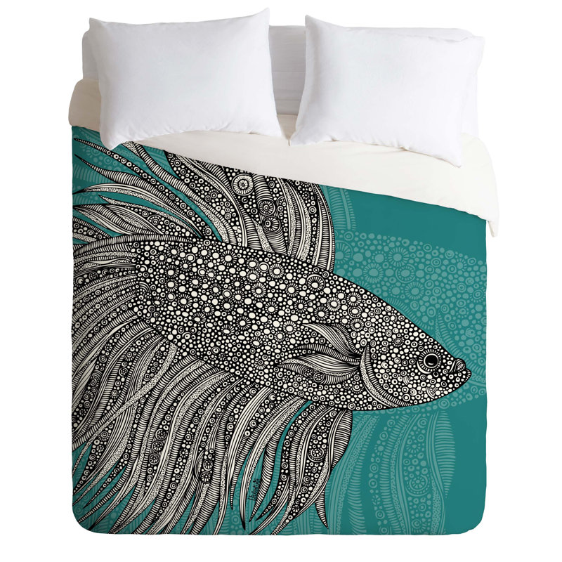 Ensemble de housse de couette Beta Fish, Housse de couette pour grand lit et 2 taies décor, Léger