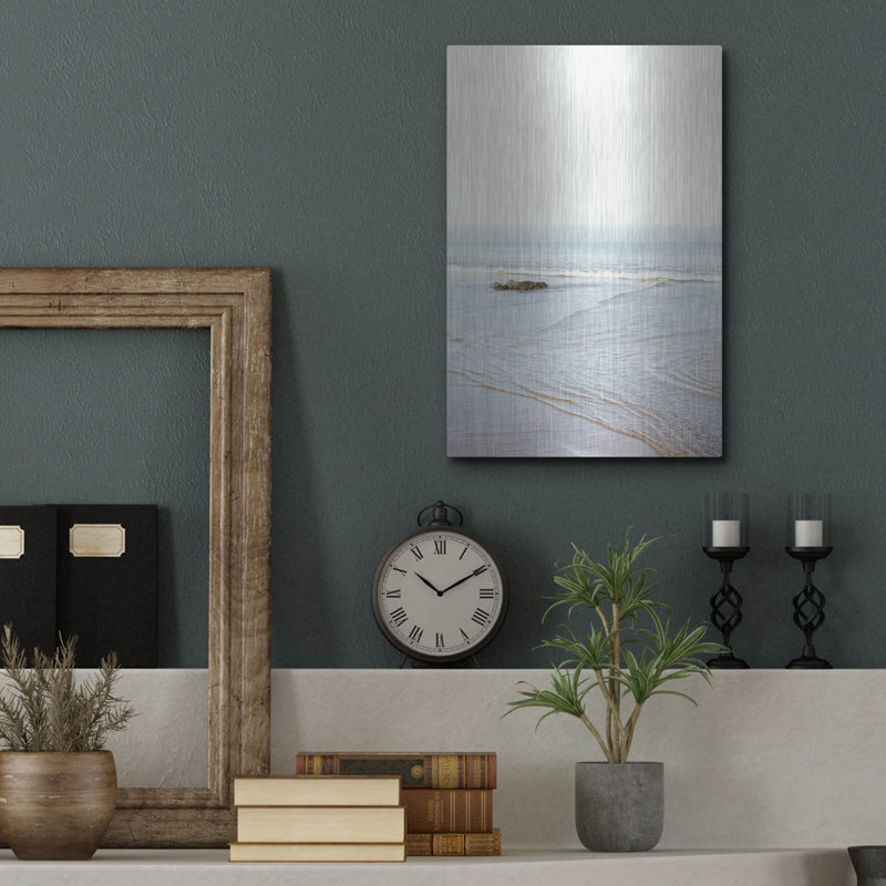 Art mural en métal «White Oceans 65» par Ian Winistanley, Red Barrel Studio®, H 16 po x l 12 po