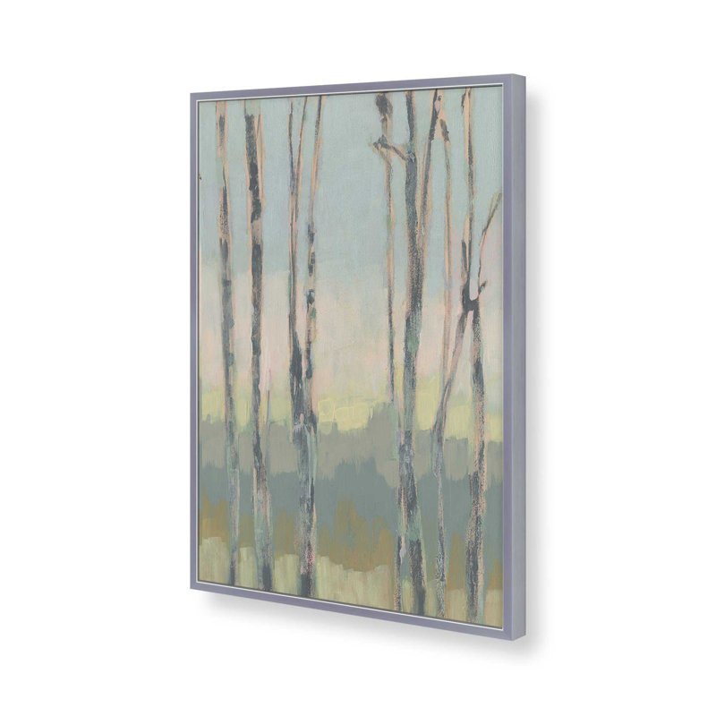Gentle Light Between Trees II Print, 37.25" H x 25.25" W, Open Corner Framed, Polished Chrome