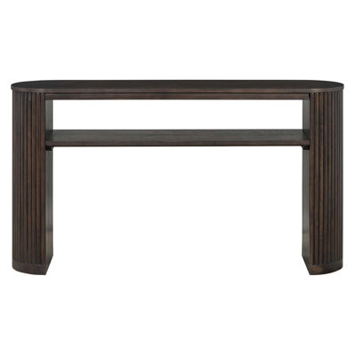 Rustic Console Table with Fluted Legs and Ash Veneer Top
