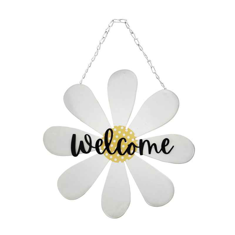 Art mural en métal «Welcome» 17 po