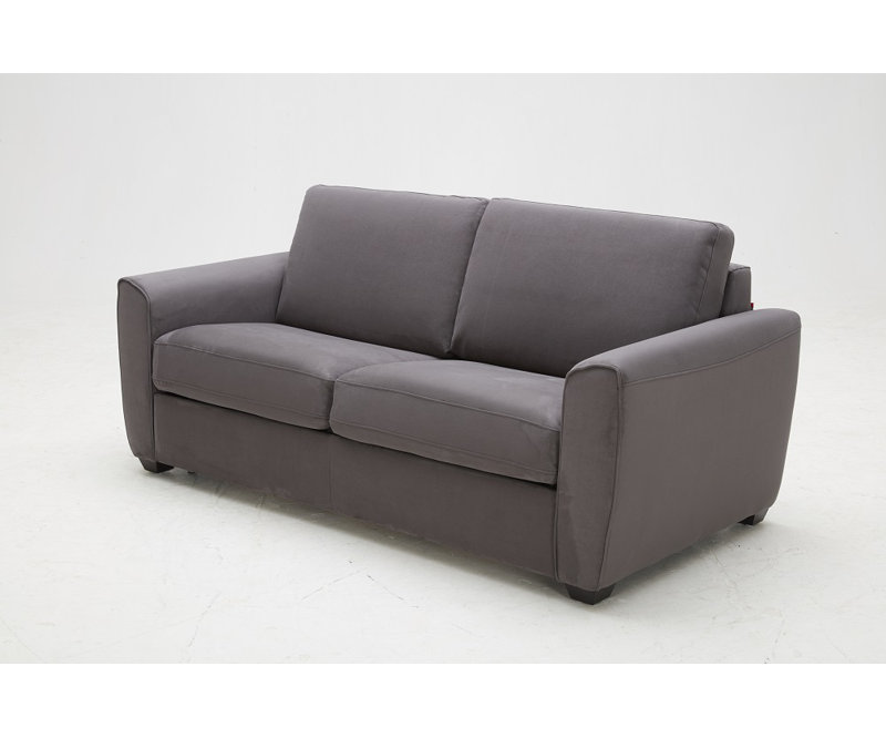 Azurine 74.8" Microfiber Round Arm Sofa Bed, Gray Microfiber