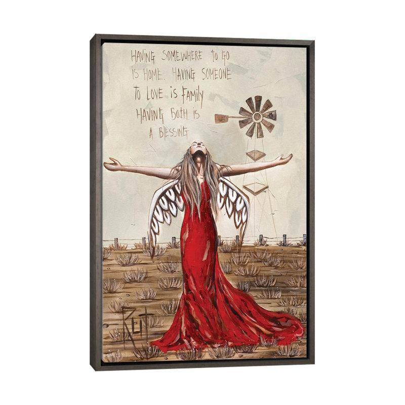« Have somewhere to Go » par rut art Creations-impression, Toile encadrée de bois rustique foncé, Pas de tapis