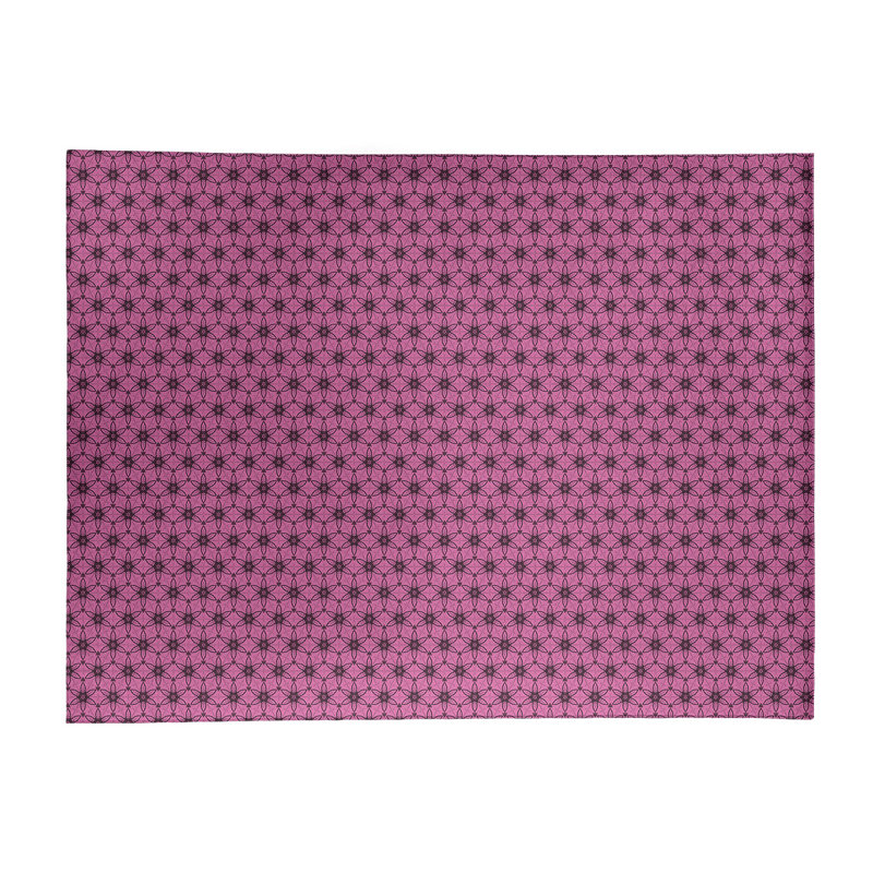 Tapis zone rose ornée cercles, Rectangle 8 pi x 10 pi