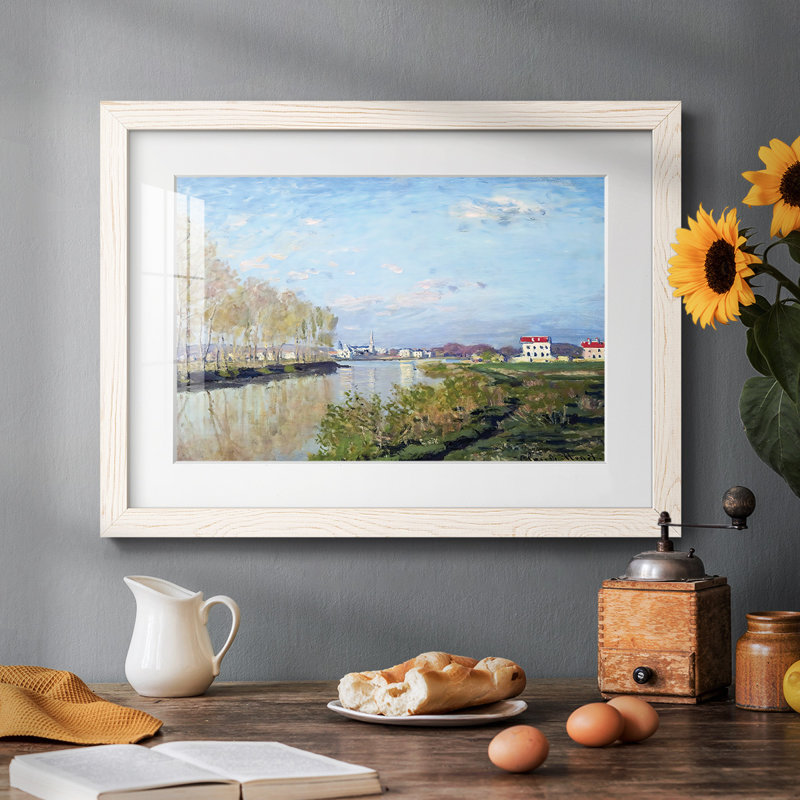 Argenteuil, la seine, 1872, reproduction d'art sur papier, Cadre blanc, H 18 po x l 26 po x P 1,5 po