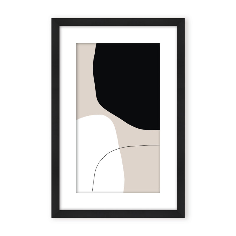 Abstract Pairing by  - Picture Frame Painting on Paper, Framed Canvas, 48" H x 32" W x 2.375" D, Gold