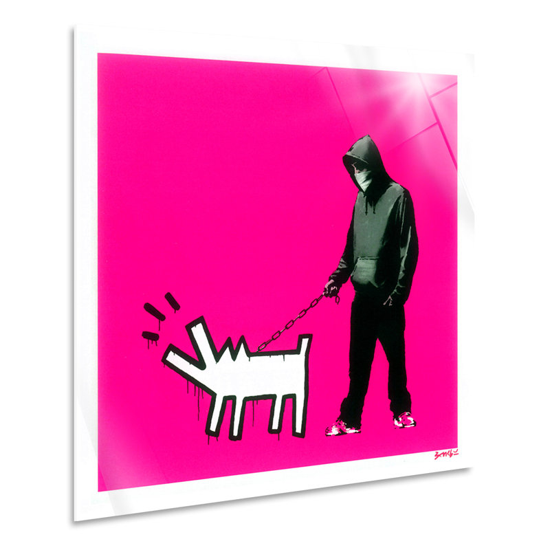 Choose Your Magenta Weapon by Banksy - Unframed Graphic Art on Glass, 65cm H x 65cm W