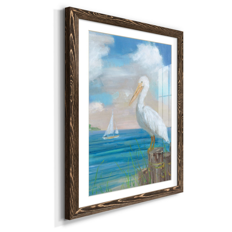 Pelican View II - Cadre photo, reproduction d'art sur papier, Noyer, H 44 po x l 31 po x P 1 po
