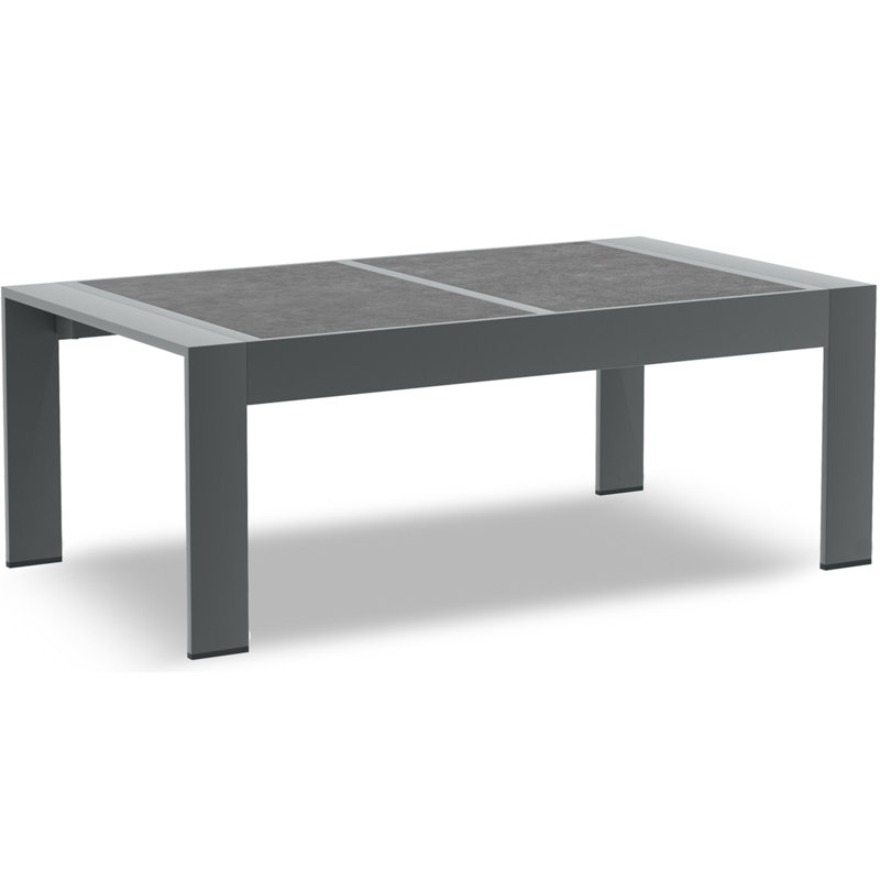 Rectangular Metal Outdoor Coffee Table , 109.2cm W 61cm D, Dark Grey