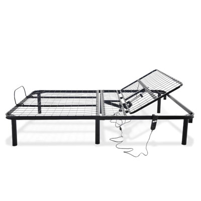 Black, Full - Sized, Head Up Only, Adjustable Bed Base, Steel Structure, Quick Assembly, 850 Lbs Weight Support Full, Foundation, Reliable Material, Easy To Assemble,