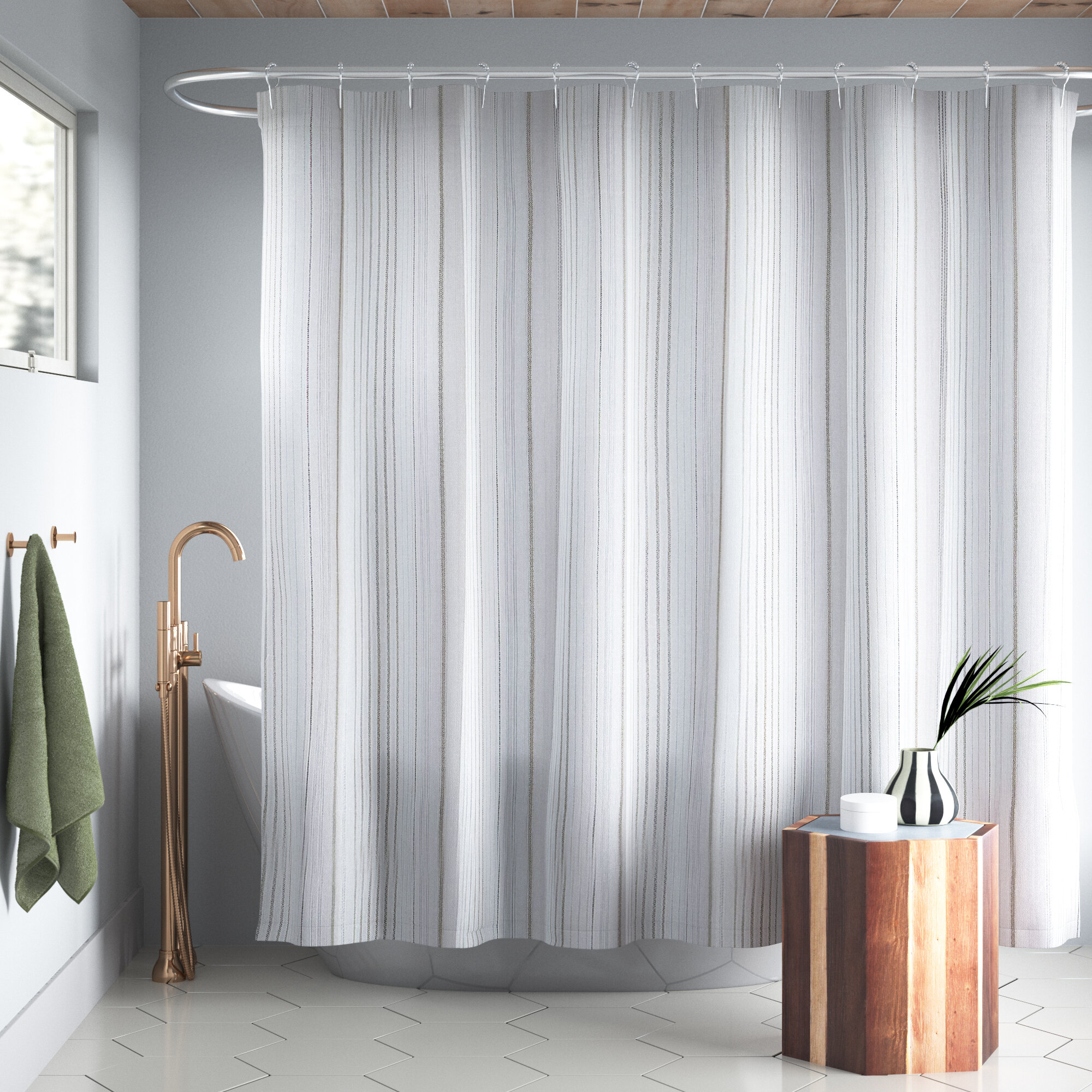 Vera Wang Marled Waffle Grey Shower Curtain & Reviews - Wayfair Canada