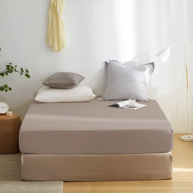 Super Soft Microfiber Deep Pocket Fitted Sheet, Beige, Super King (6')