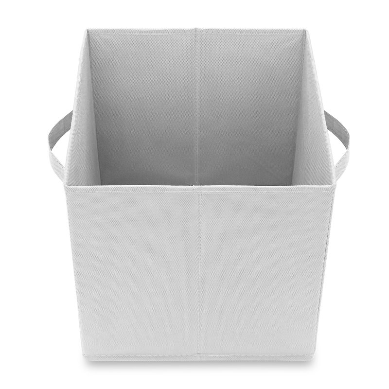 White Fabric Collapsible Cube Storage Bins Set of 6