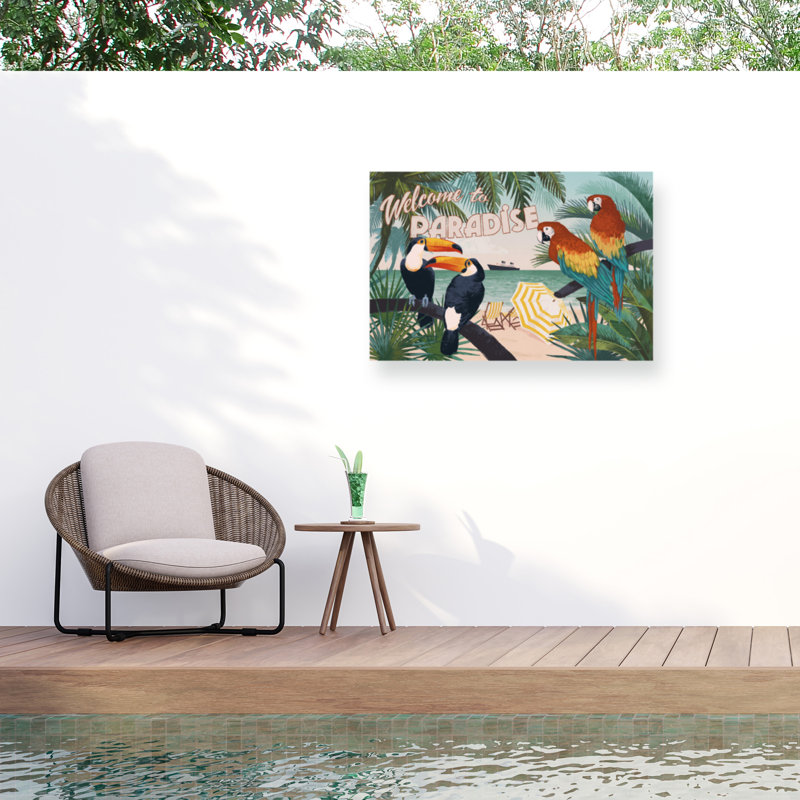 Janelle Penner, toile de fond «Welcome to Paradise I», H 22 po x l 32 po x P 1,5 po