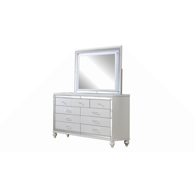 Commode à miroir avec cadre en bois