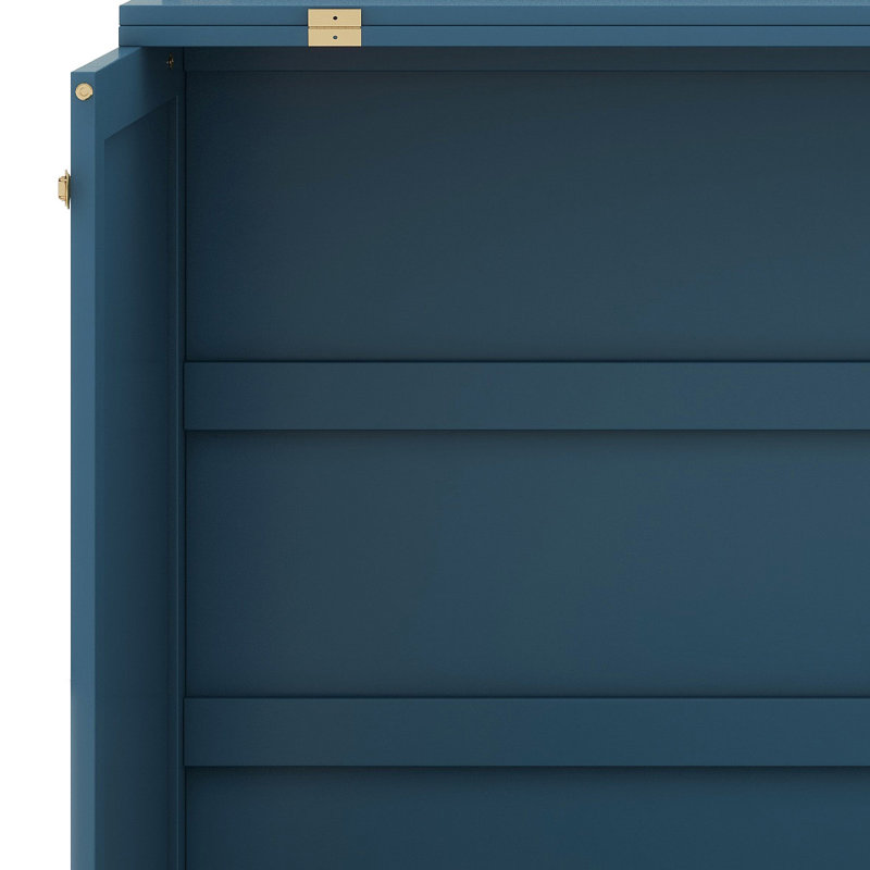 Murphy Bed With Iron Legs, Modern Design, Blue