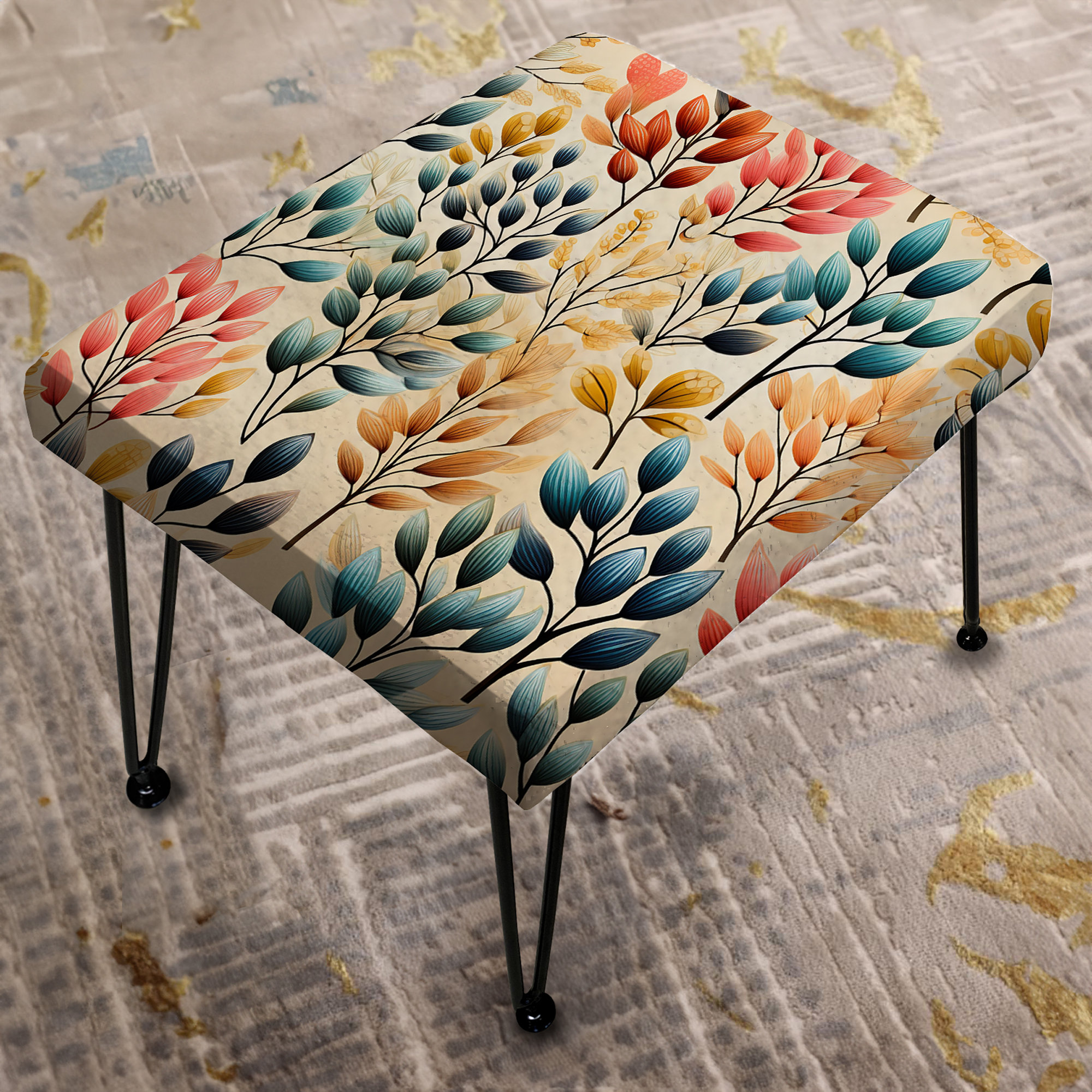 Design Art Watercolor Foliage Botanical Pattern - Botanical Rectangle ...