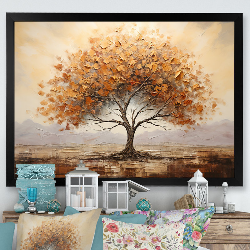 Arbre sauvage, art africain sur toile, H 30 po x l 40 po x P 1,5 po, Cadre d'angle fermé noir