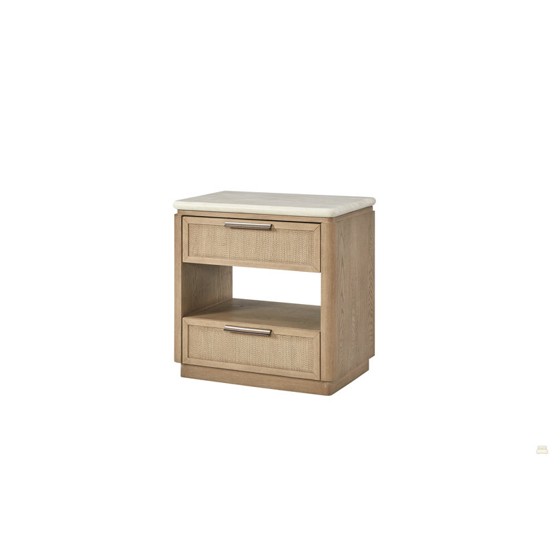 Two Drawer Nightstand With Rope Drawer Fronts
