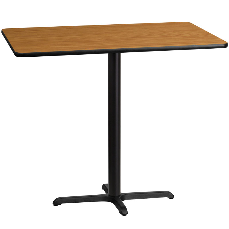Jaramillo Rectangular Laminate Table Top with Standard or Bar Height Table Base, Natural, 30" W x 24" L