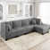 Audrye 116.5" Velvet Modular Upholstered Sectional with Ottoman