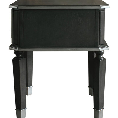 Charcoal And Grey 1 Drawer End Table - Elegant Living Space Charcoal+Grey Stylish Home Addition For