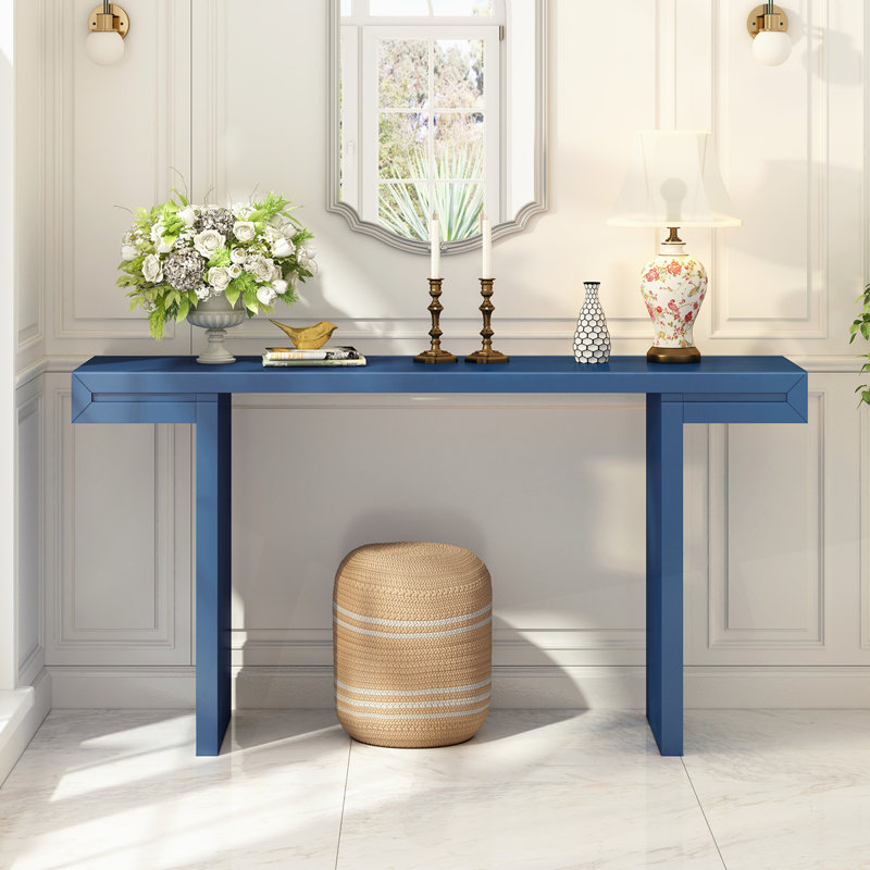 Grande console de 60 pouces aux lignes géométriques épurées, Marine