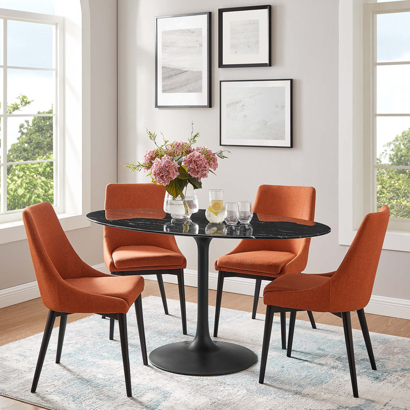 Lippa Dining Table, Black, 28.5" H x 60" L x 35.5" W, Black