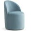 Chaise rembourrée entièrement assemblée en velours avec roulettes cachées (ensemble de 6)-132492357