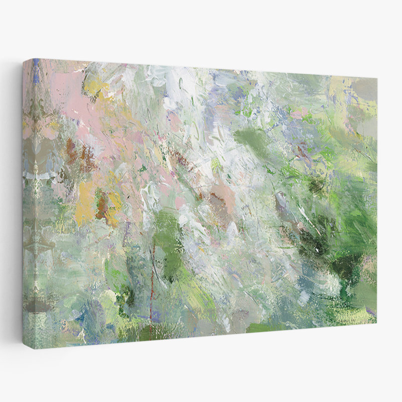 Abstract Brushstrokes Grey - Soft Meadow, 16" H x 24" W