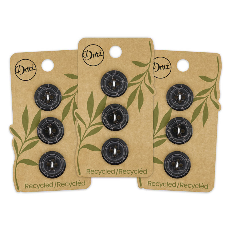 Bouton rond en polyester recyclé Dritz