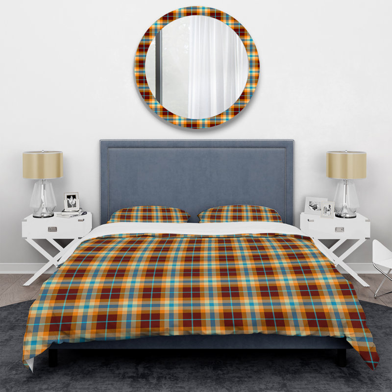 Ensemble de housse de couette en microfibre brun / jaune 3 pièces
