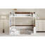 Grand lit superposé en bois avec tablettes intégrées, boîte de rangement, lumière DEL et station de charge USB, blanc-2118058118