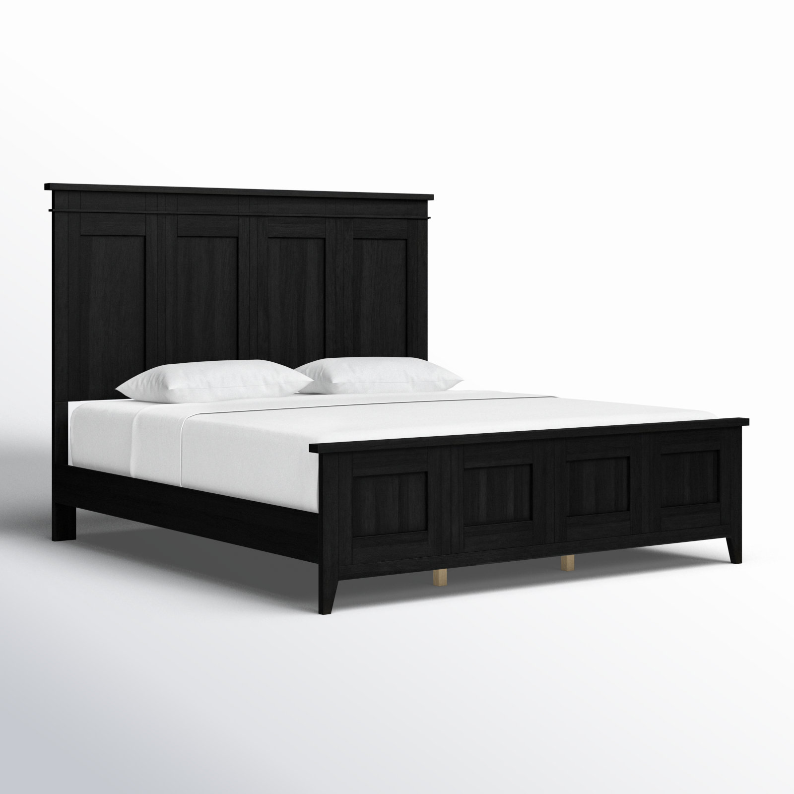 Mya Panel Bed, Black, Queen
