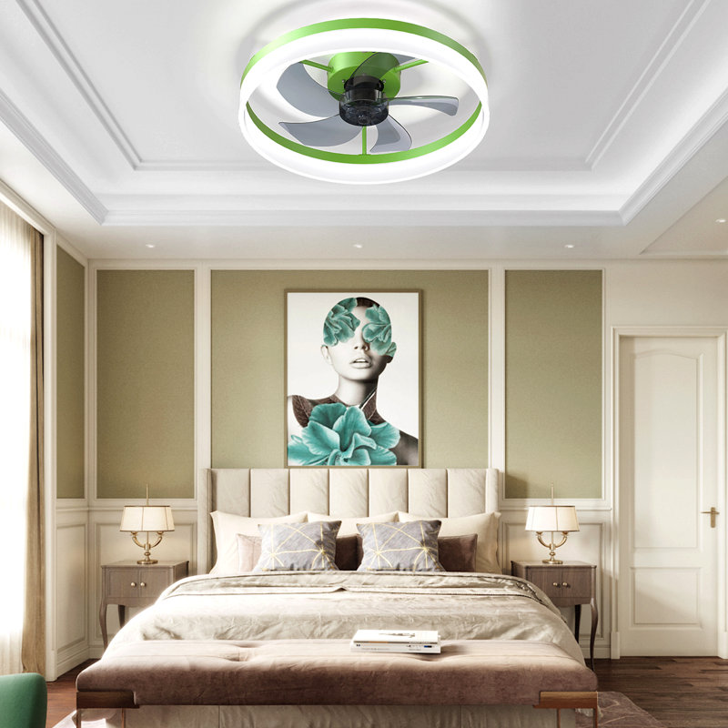 Ventilateurs de plafond avec lumières à DEL à intensité variable, installation encastrée de ventilateurs de plafond modernes et minces