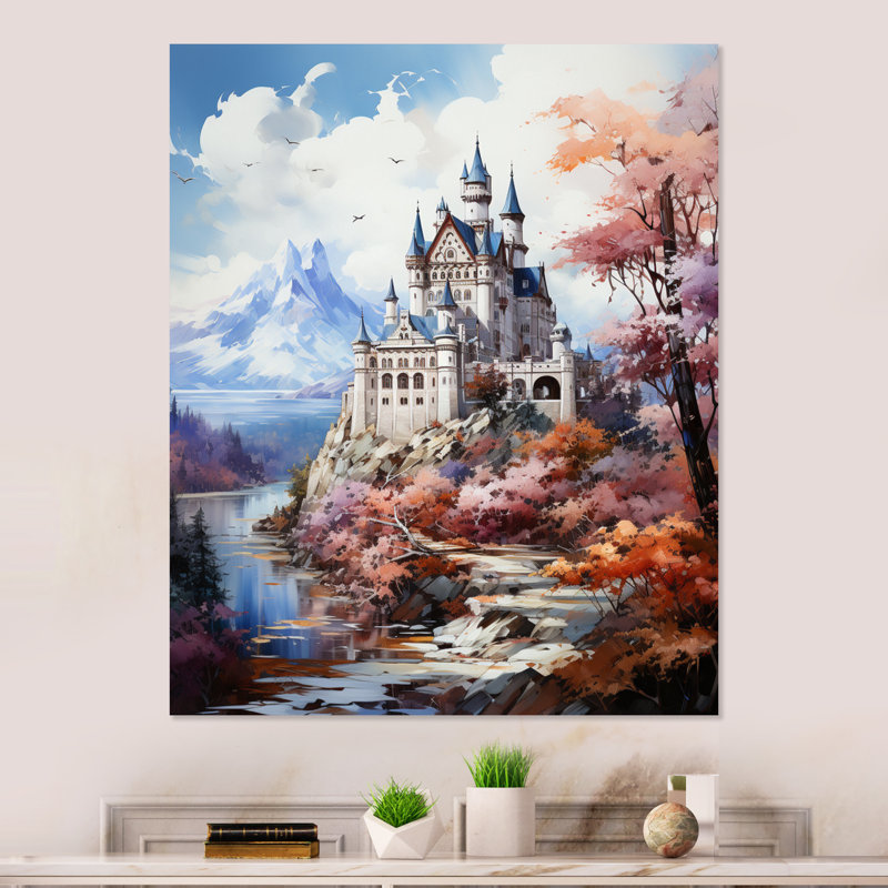 Allemagne, château de Neuschwanstein, Allemagne, reproduction d'art sur métal, H 20 po x l 12 po