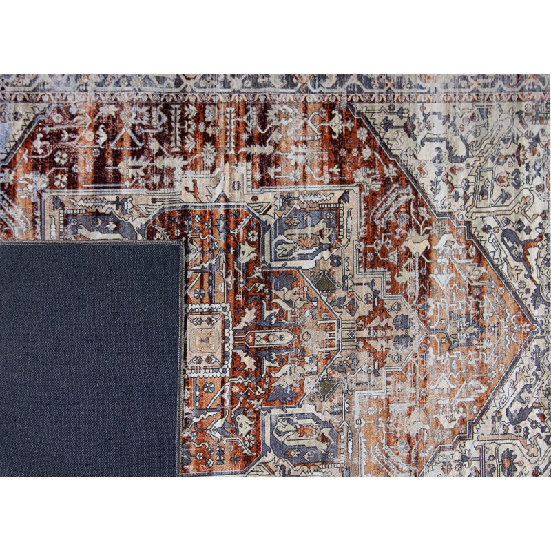 Jesaiah Washable Oriental Indoor / Outdoor Rug, Rectangle 8' x 10'