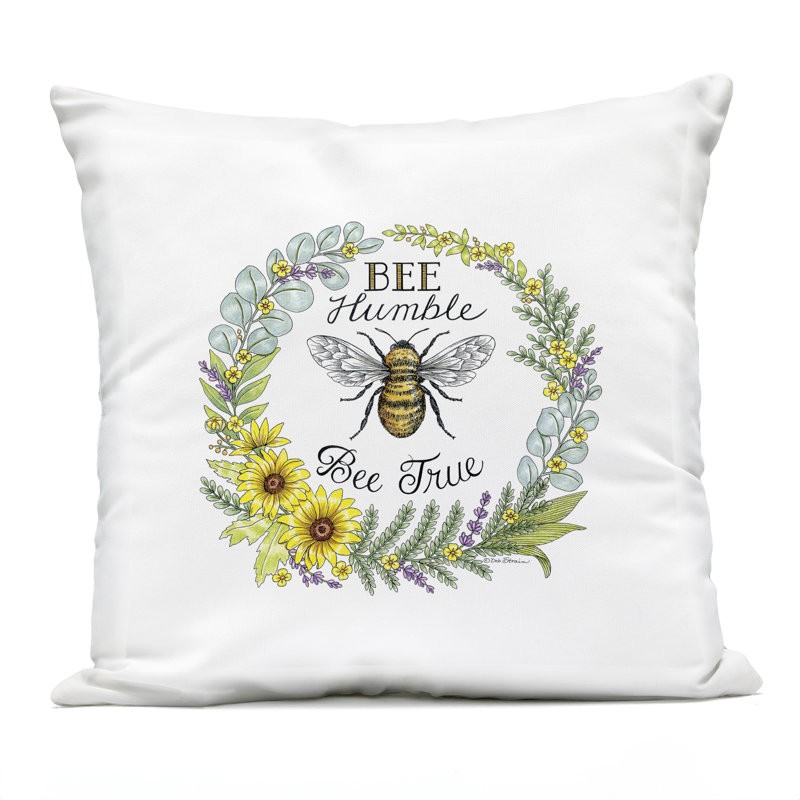 Coussin Bee Humble & True, imprimé par Deb Strain