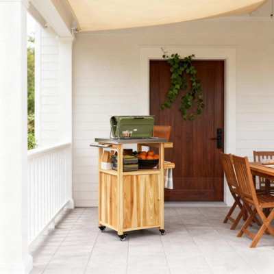 Îlot de cuisine extérieur avec plateau en acier inoxydable et support Spaice