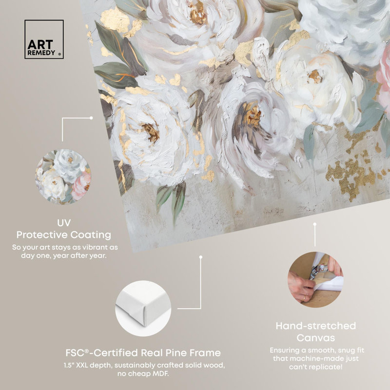 Art, art floral sur toile, Toile tendue, H 24 po x l 36 po