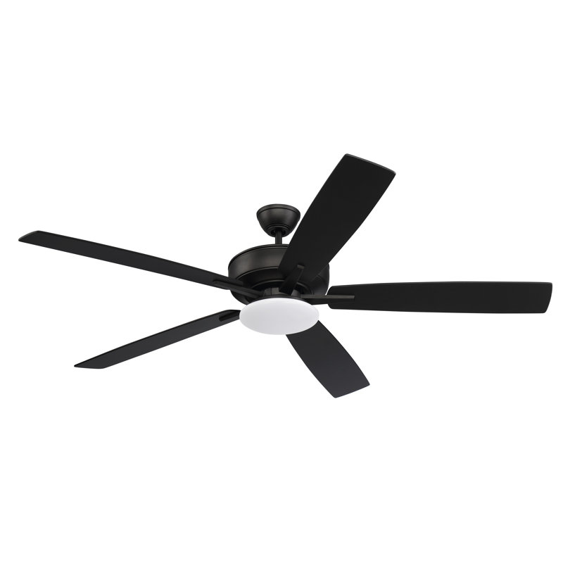 60'' Ceiling Fan with LED Lights, Flat Black