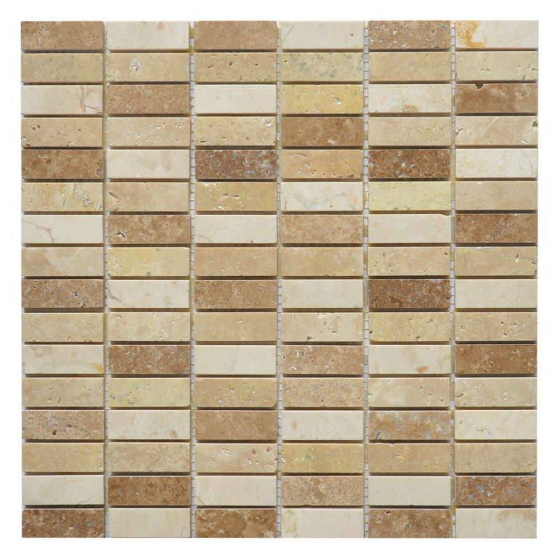 Carreau de mosaïque en marbre 0,63 po x 2 po Nevada
