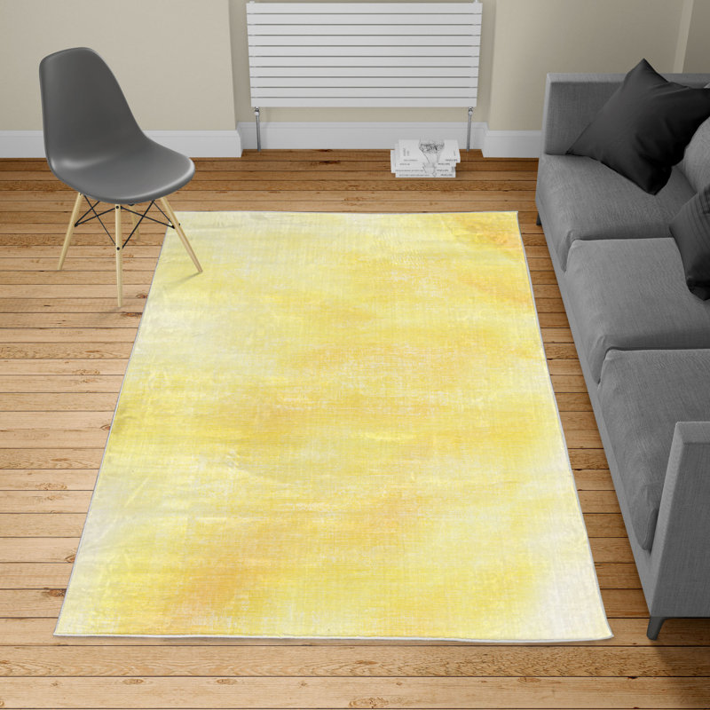Tapis jaune, Rectangle, de 3 pi 11 po x 5 pi 10 po