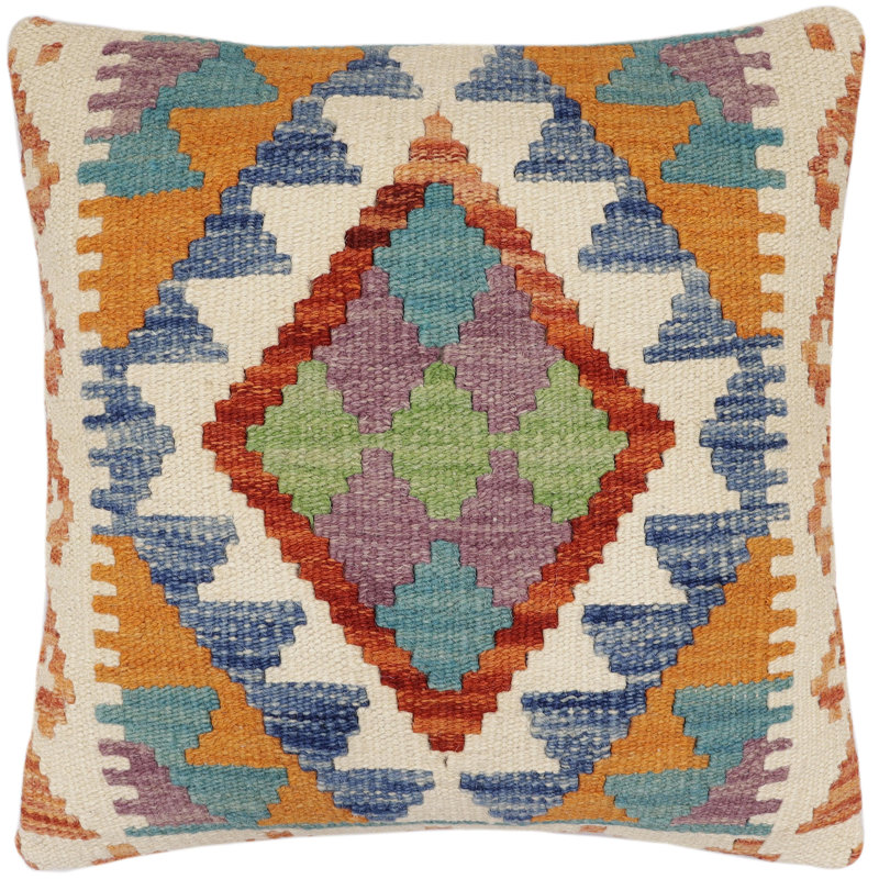 Coussin Kilim tissé à la main Tribal Karly - 17 po x 18 po Tribal