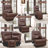 7-Piece Modern & Contemporary Premium Genuine Leather Manual Recline Sectional Sofa With Console & Dual Reclining