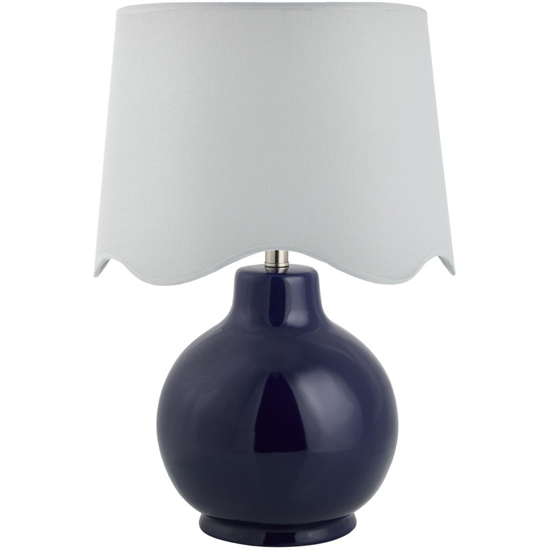 Lampe de table Canvey Maura, Marine, Blanc, H 22 po x l 15 po x P 15 po
