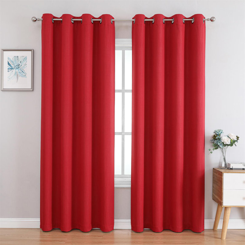 Rideau occultant embossé, Red, 50" W x 84" L