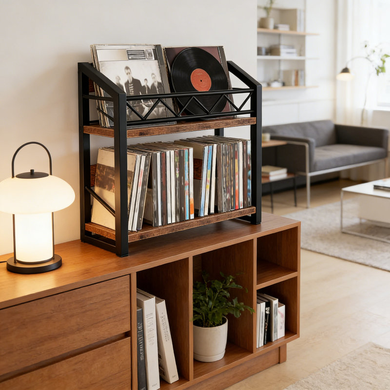 Manufactured Wood,Metal 30.2cm H Media Shelves