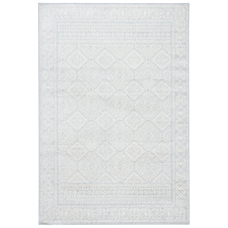 Tapis gris clair / ivoire Lorenco, Rectangulaire 3 pi x 5 pi