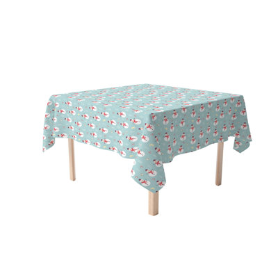 Fabric Textile Products, Inc. Square Tablecloth, 100% Cotton, Holly Jolly Snowmen